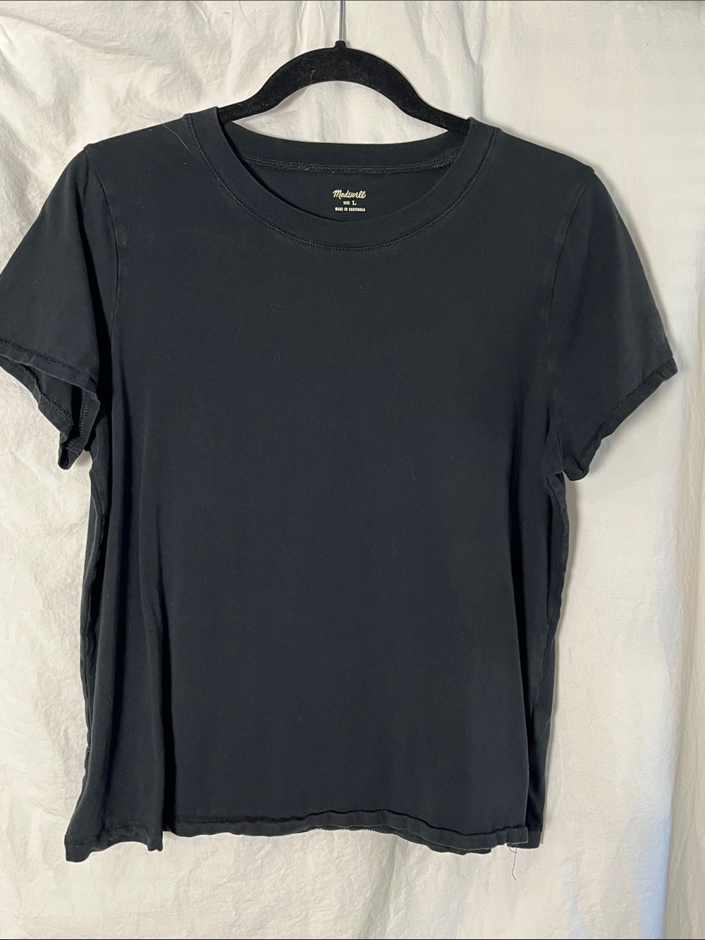 Madewell Black Short Sleeve Cotton Crew Tee Size Large